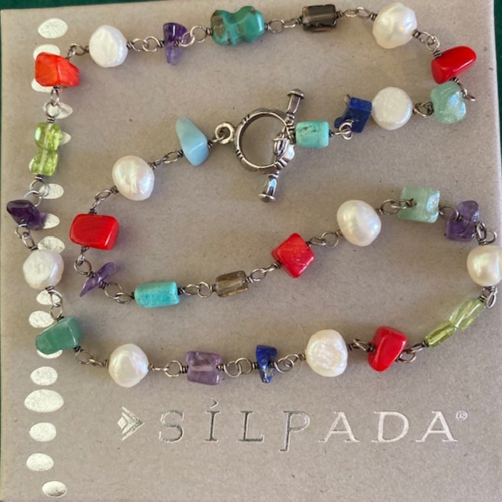 Silpada Silver Beaded Necklace and Earrings Set